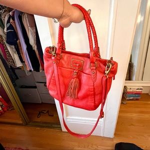 Red leather Elliot lucca purse